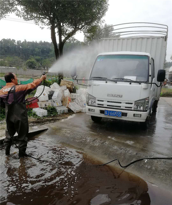 生猪运输车辆消毒情况